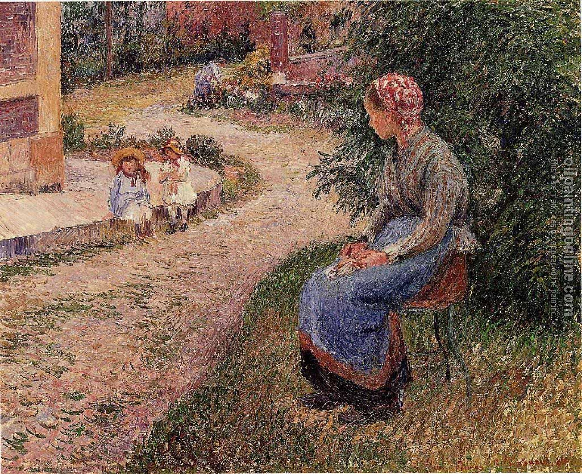 Pissarro, Camille - A Servant Seated in the Garden at Eragny